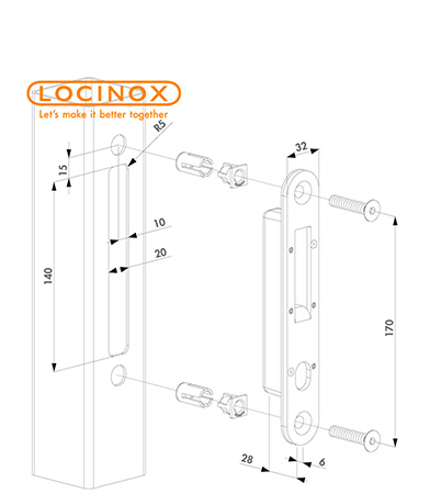 shkc_rajz Locinox SHKC zárfogadó méret